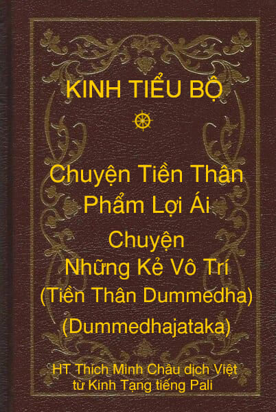 Kinh Tiểu Bộ – Chuyện Tiền Thân – Chương 1 – Phẩm Lợi Ái – Chuyện Những Kẻ Vô Trí (Tiền Thân Dummedha, Dummedhajataka)